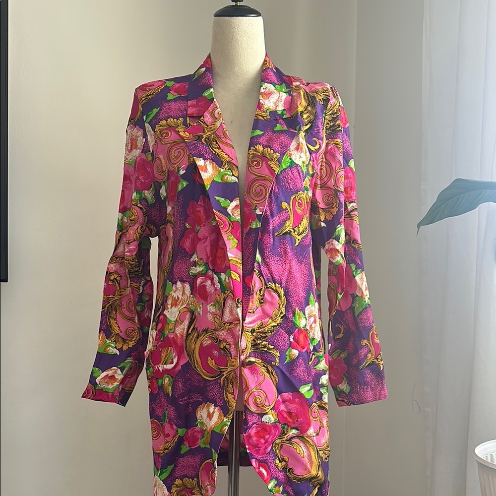 Index by Matrix Vintage Pink Floral Multicolor Women's Blazer Small